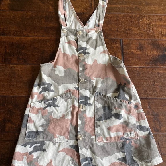 Zara Girl Camo Pink Overall Dress Size 10/140 Cm - Picture 9 of 10